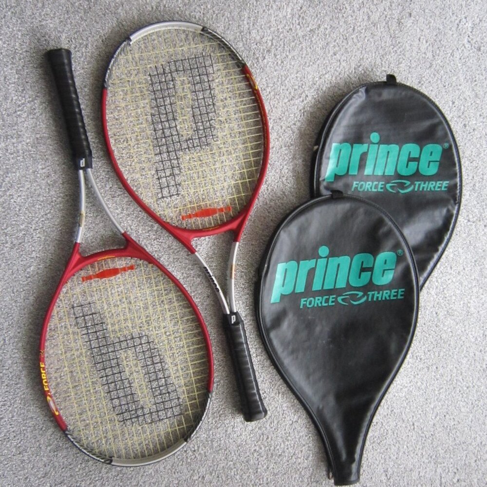 Prince Force 3 Titan Ti Tennis Rackett / Racquets with Soft Cases - Lot of 2